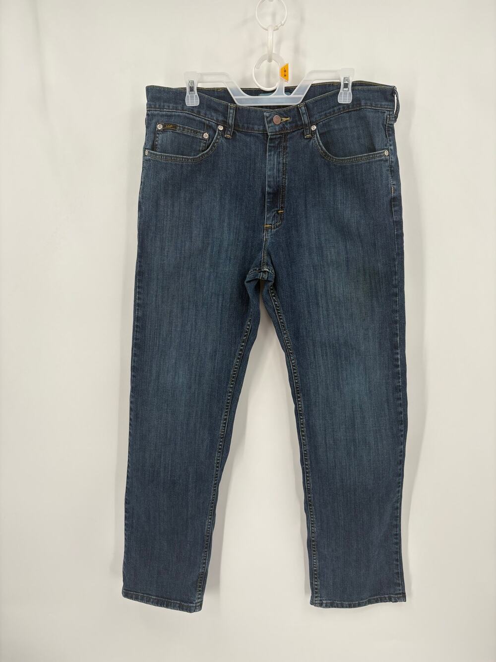 Lee Men's Jeans 36x32 Blue Denim Straight Leg Classic Fit Mid Rise